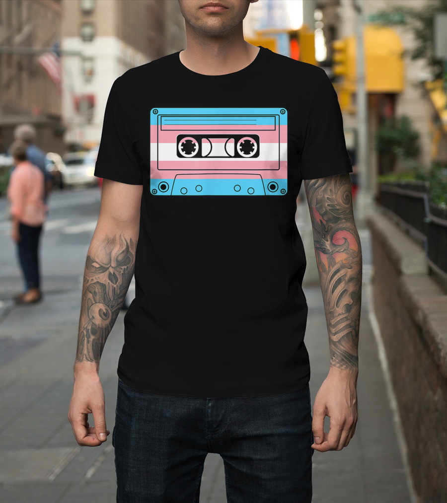 Transgender Pride Month Trans Flag Cassette Tape T-Shirt