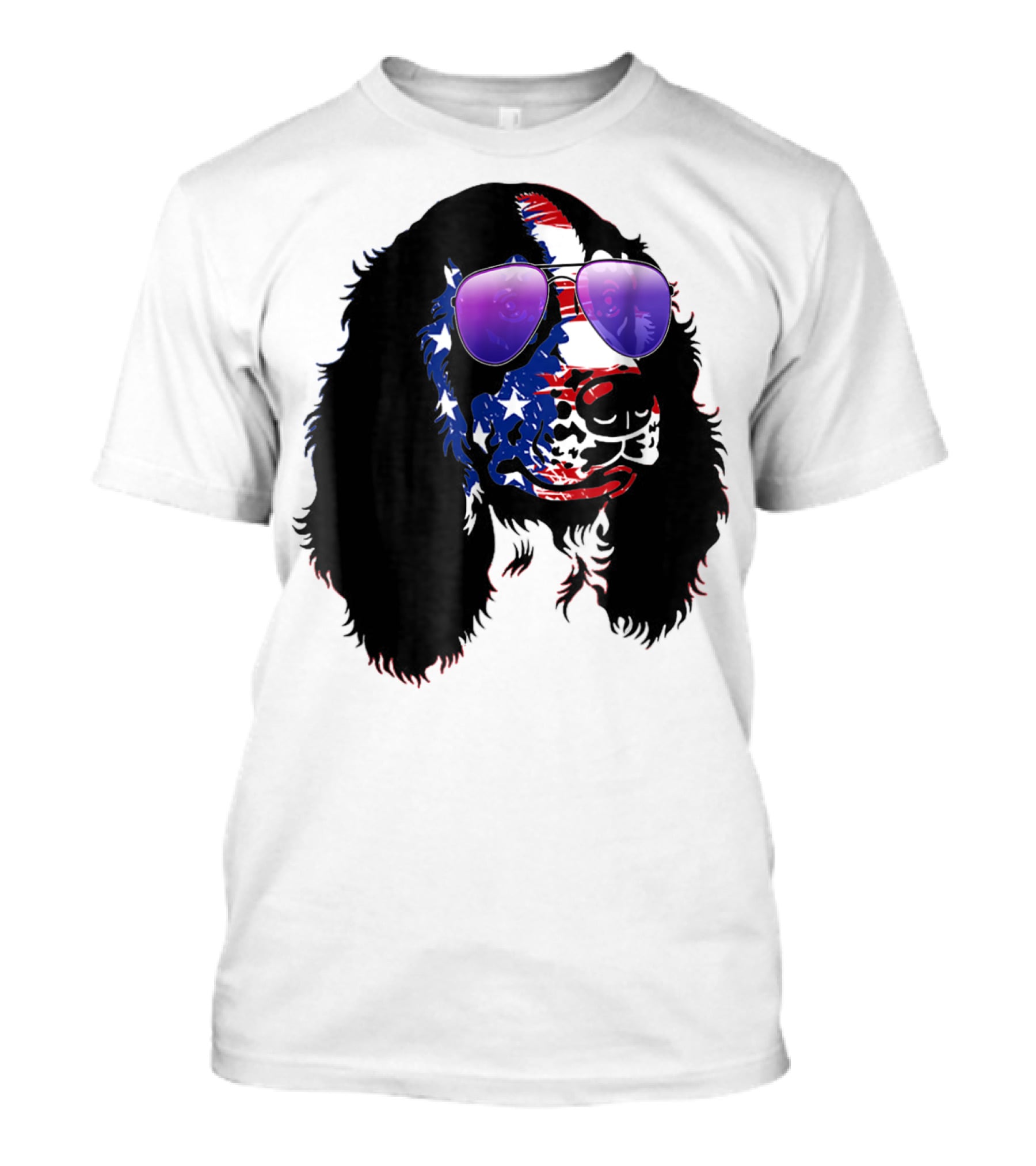 US Flag English Springer Spaniel With Sunglasses T-Shirt