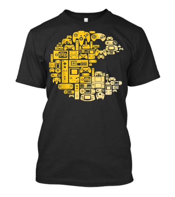 Funny Video Gamer Controllers Pac-Man Compilation For Video Game Players T-Shirt