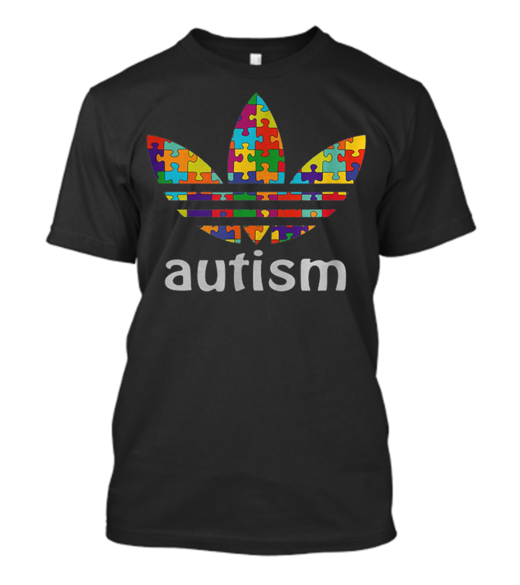 Autism Awareness Puzzle Pattern Trefoil T-Shirt