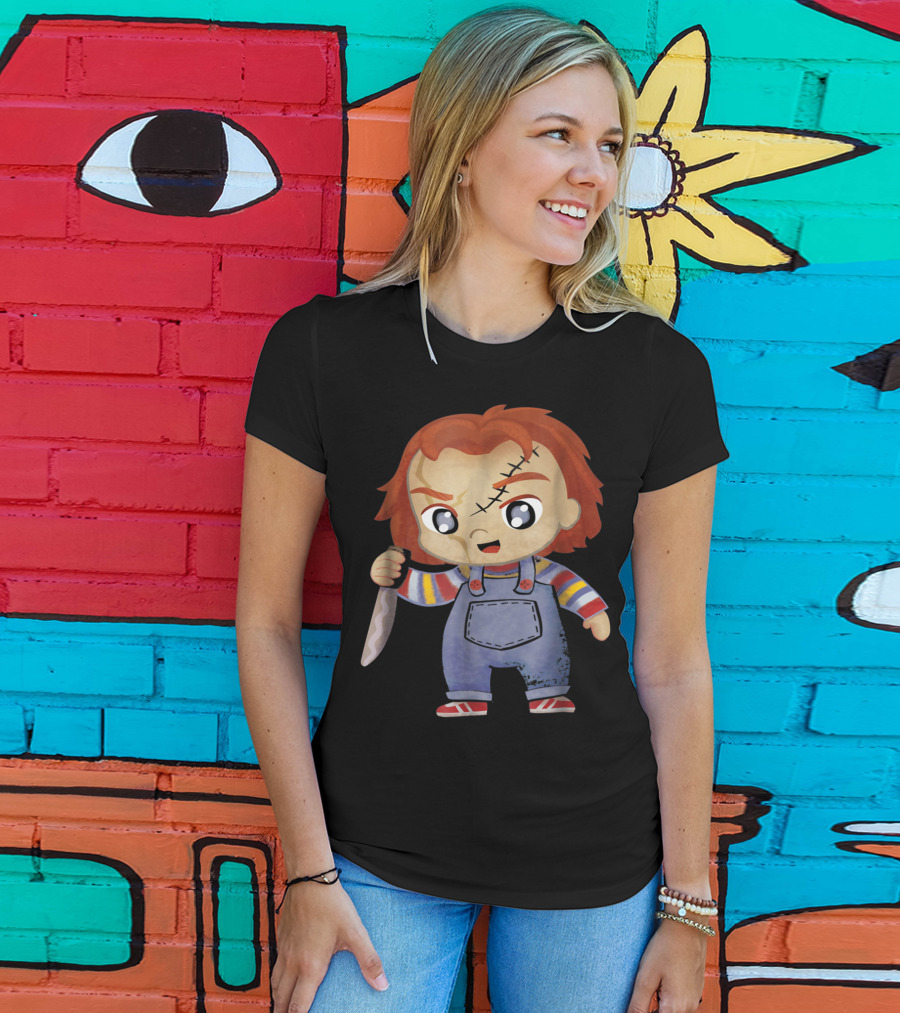 HC Chucky Childs Play Cute Knife-Wielding Doll Character T-Shirt