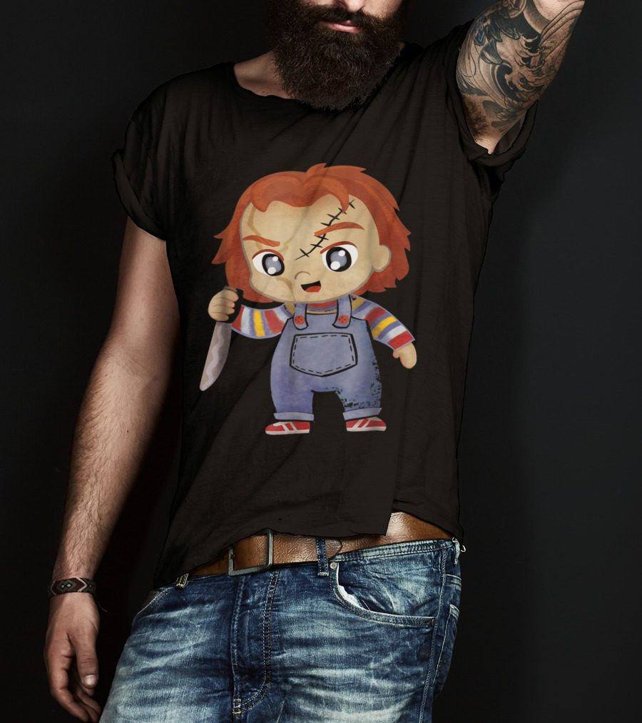 HC Chucky Childs Play Cute Knife-Wielding Doll Character T-Shirt