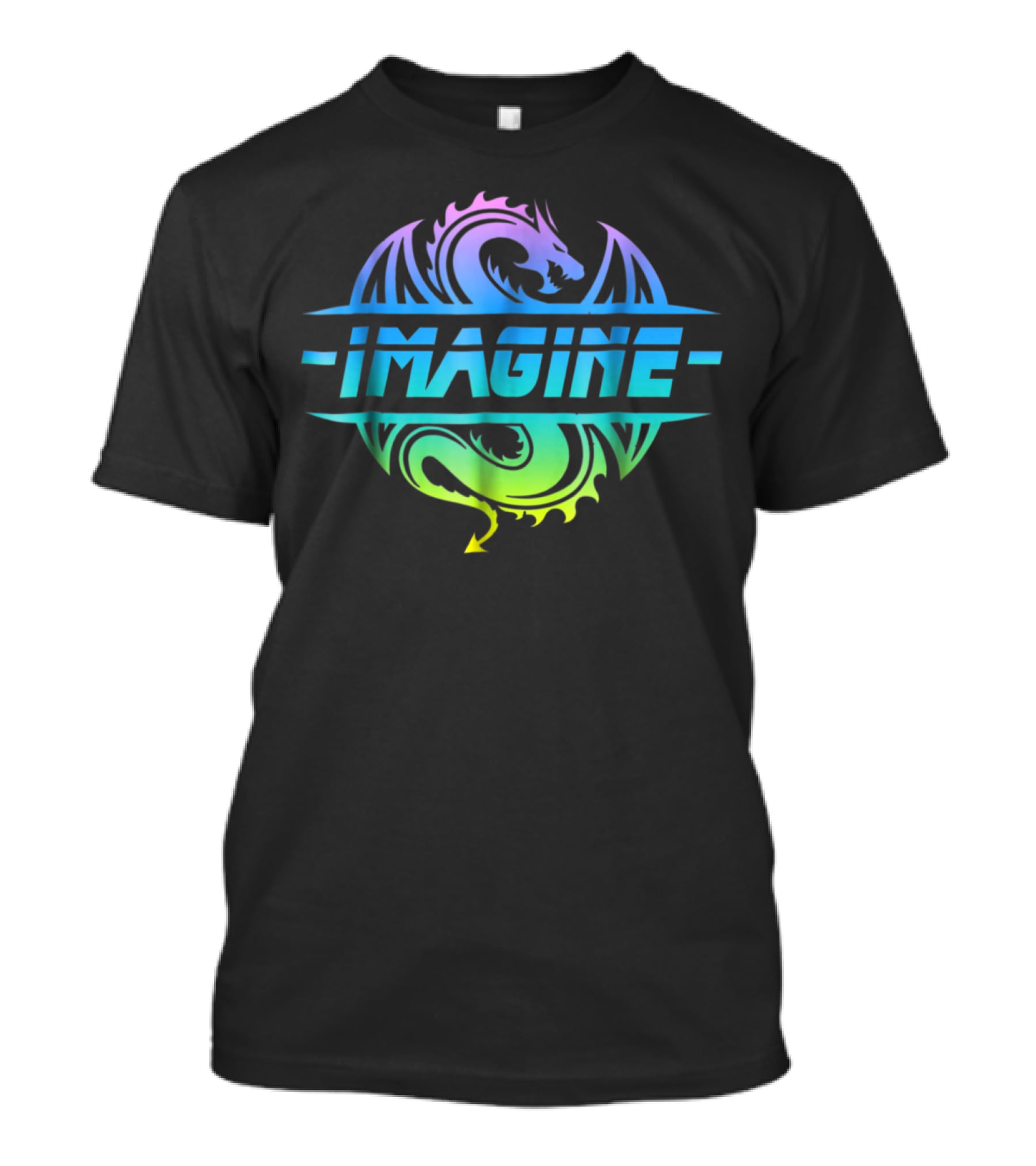 IMAGINE Colorful Fantasy Dragon Tattoo T-Shirt