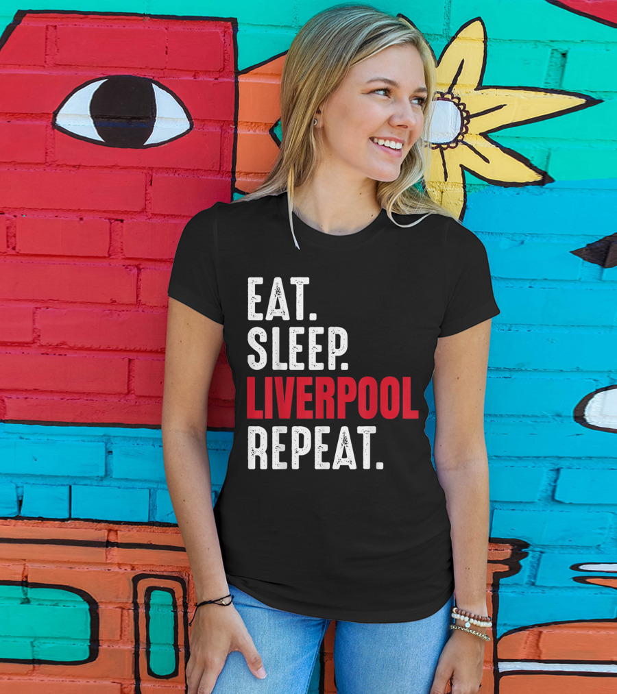 Eat Sleep Liverpool Repeat Sports Merchandise T-Shirt