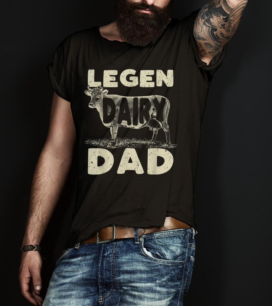 Mens Legen Dairy Dad Cow Farmer Father's Day T-Shirt
