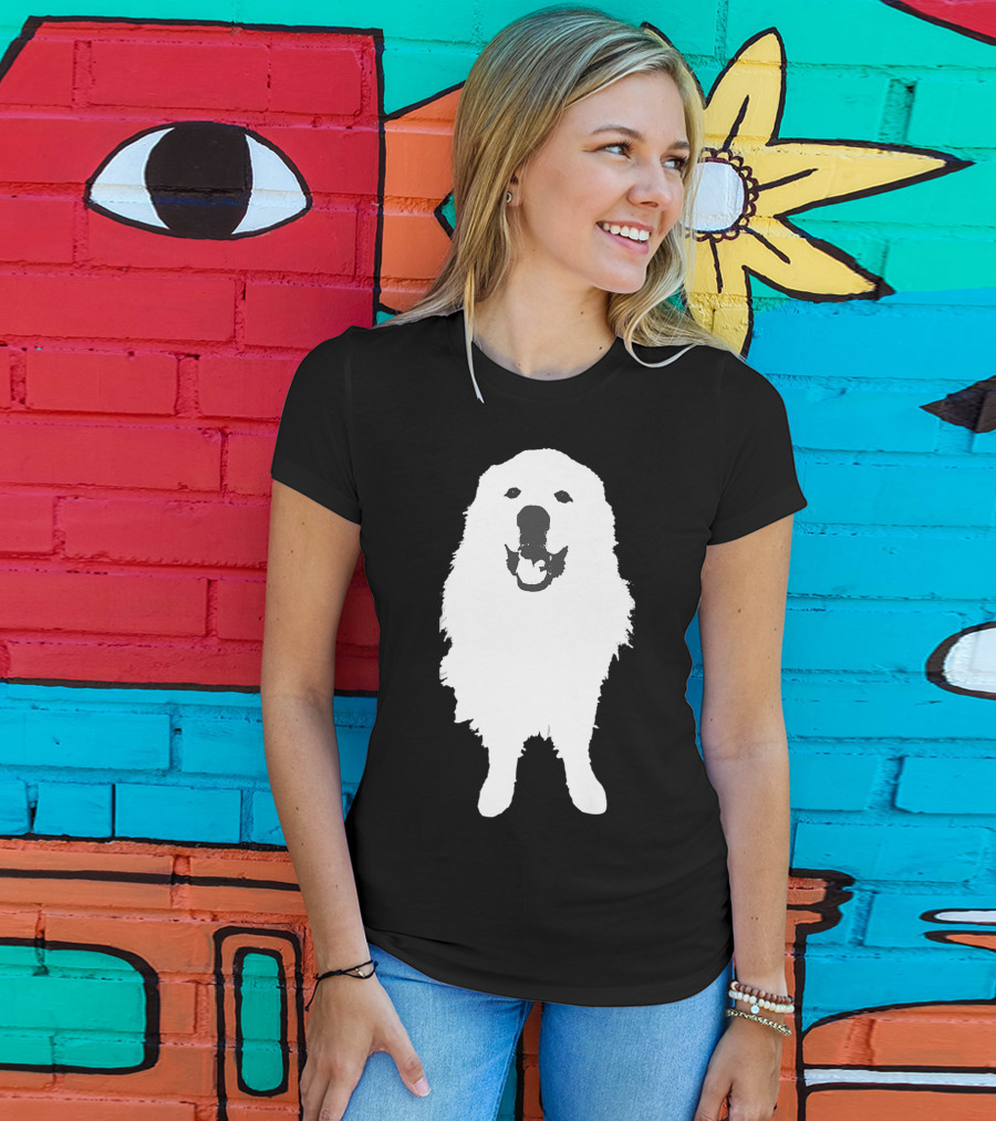Great Pyrenees Dog Silhouette Smiling T-Shirt