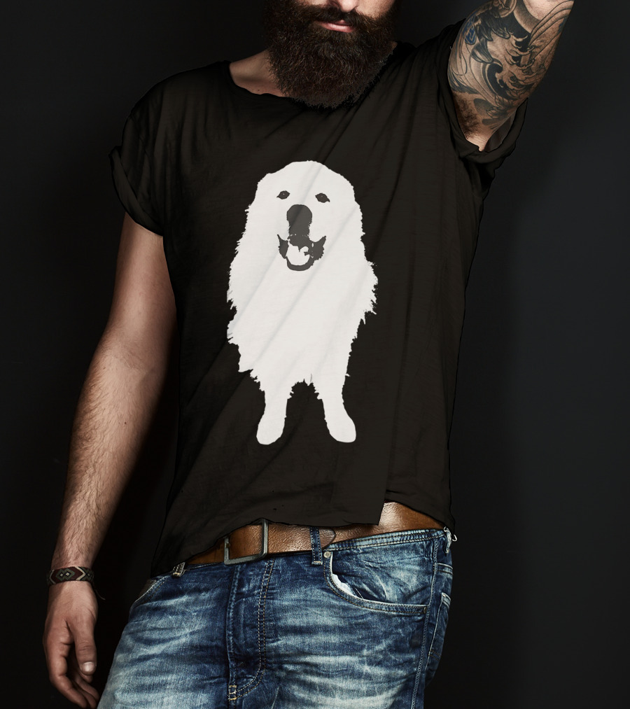 Great Pyrenees Dog Silhouette Smiling T-Shirt