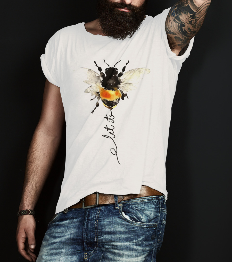 Let It Bee Bumblebee Art Hippies Sunflowers T-Shirt