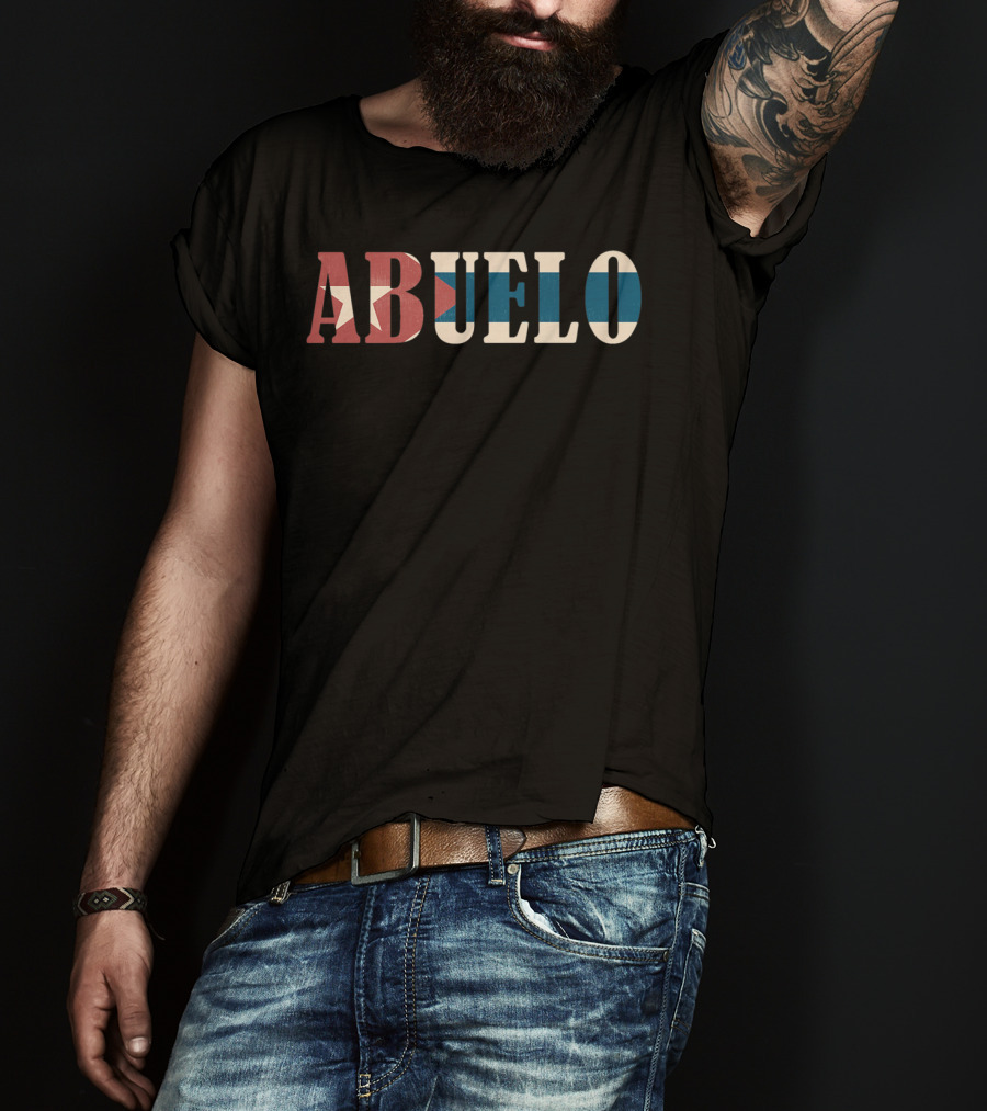 Abuelo Cuban Flag Vintage Mens T-Shirt