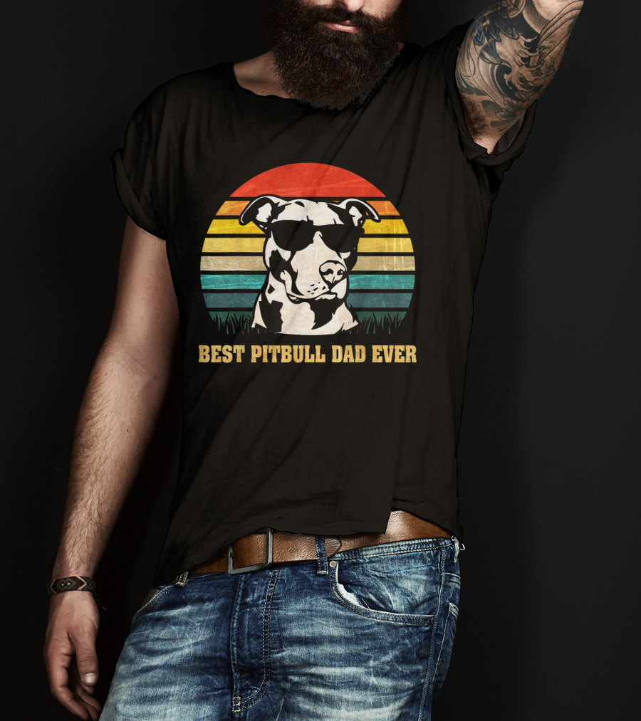 Best Pitbull Dad Ever Mens Father's Day T-Shirt