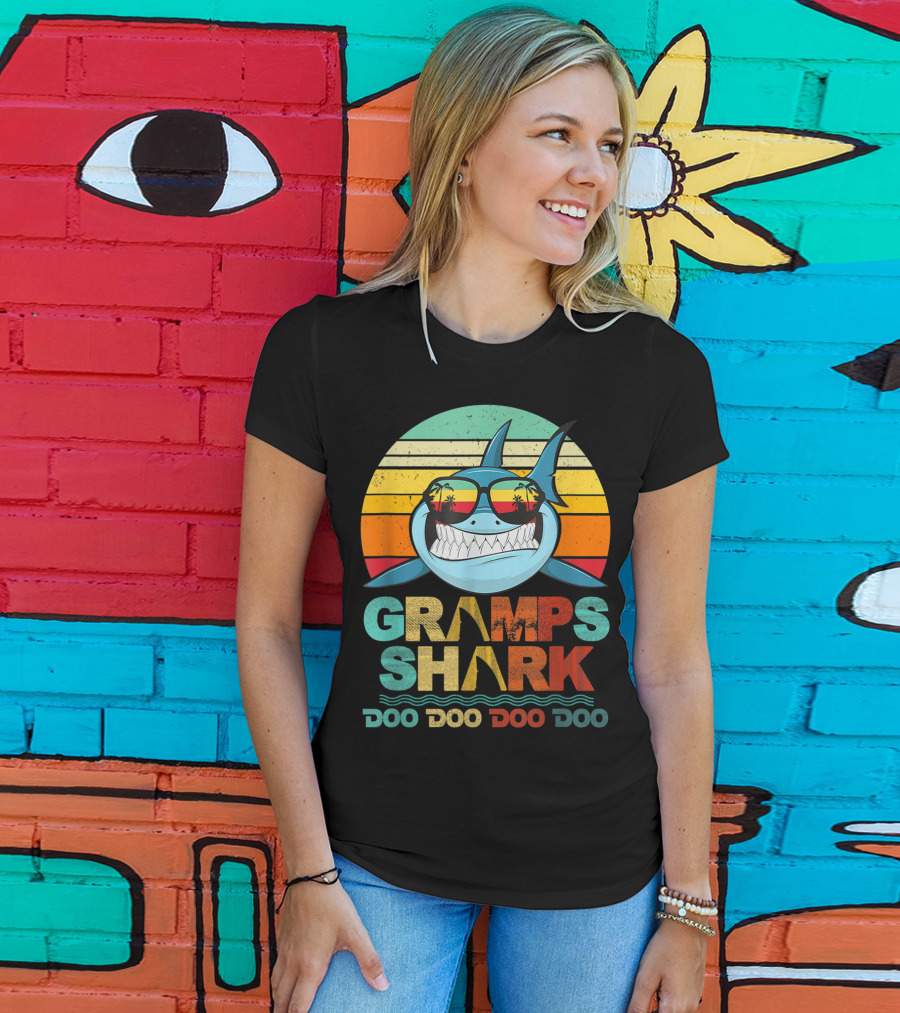 Gramps Shark Doo Doo Doo Doo Mens Vintage Funny T-Shirt