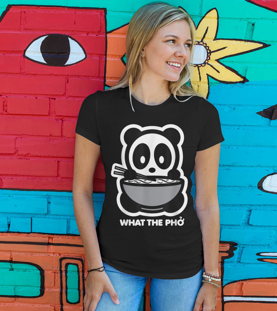 Panda What The Pho Bambu Brand Bear Eating Noodles T-Shirt