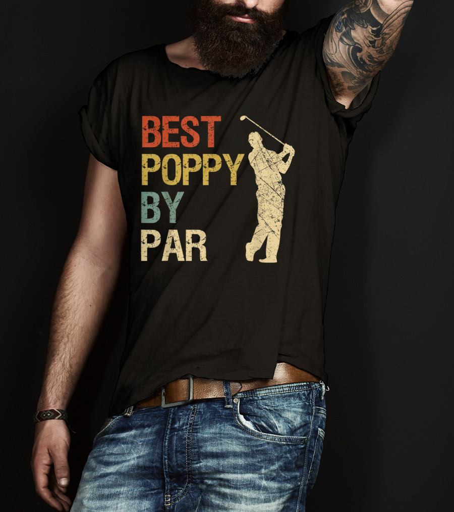 Best Poppy By Par Retro Vintage Golf T-Shirt