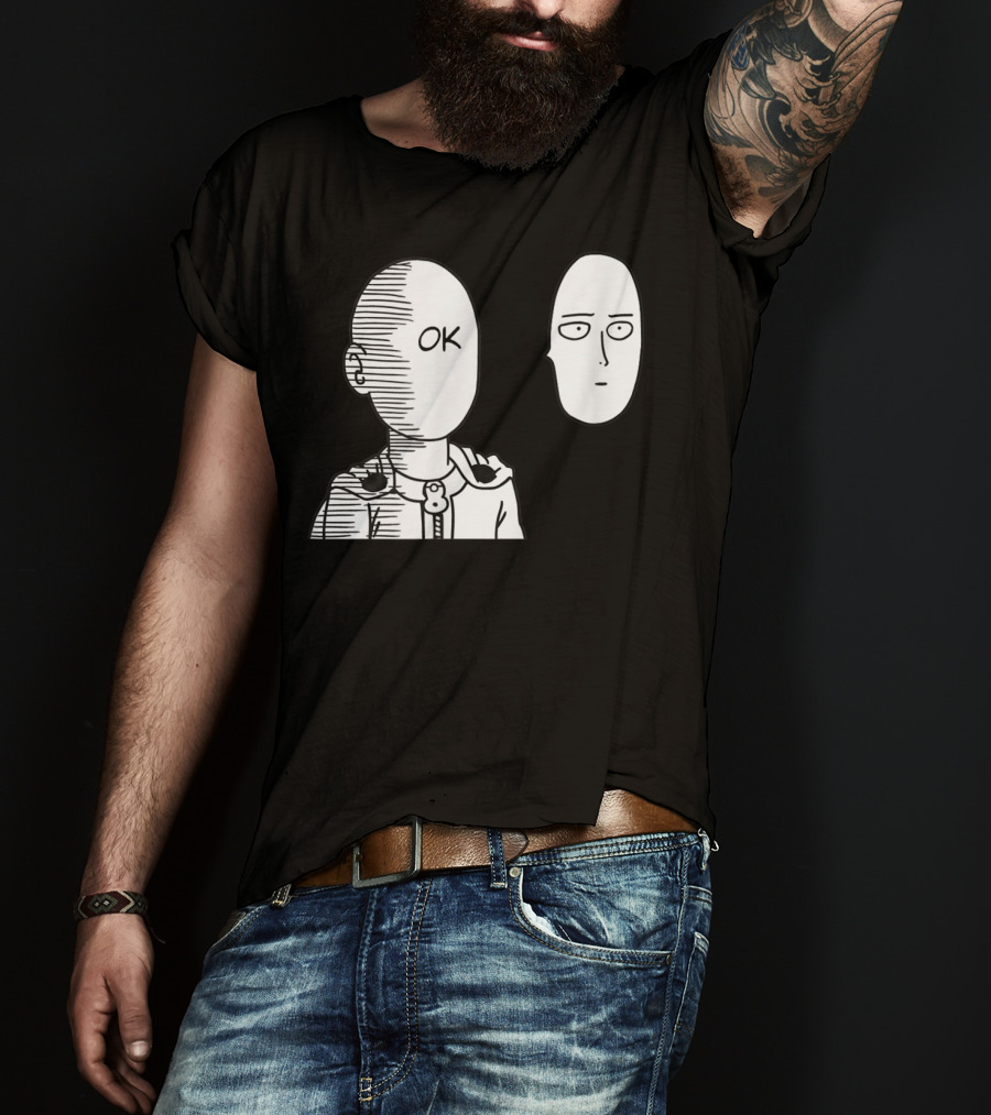 Saitama OK Face Oppai Otaku Manga T-Shirt