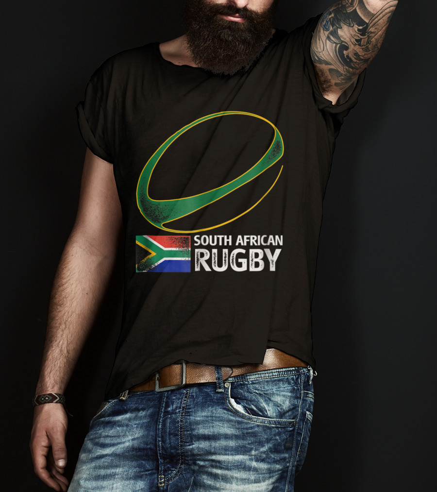South African Rugby Springbok Flag Emblem South Africa T-Shirt