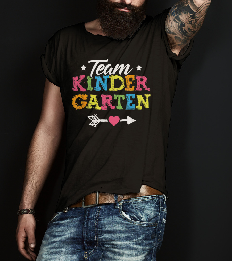 Team Kindergarten Colorful Arrow Heart T-Shirt