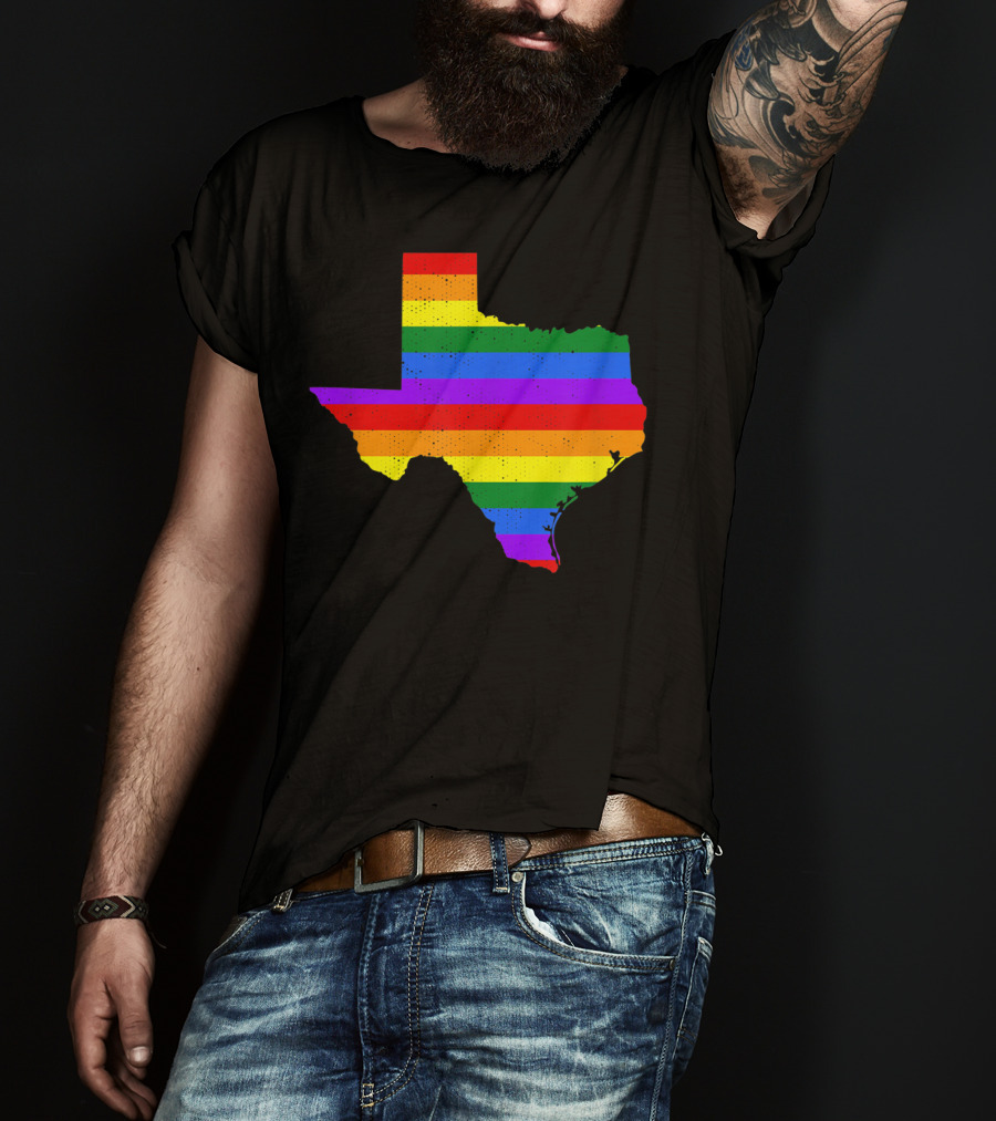 Texas Pride Rainbow Map T-Shirt