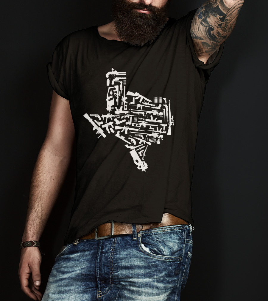 Texas Gun Map Second Amendment T-Shirt