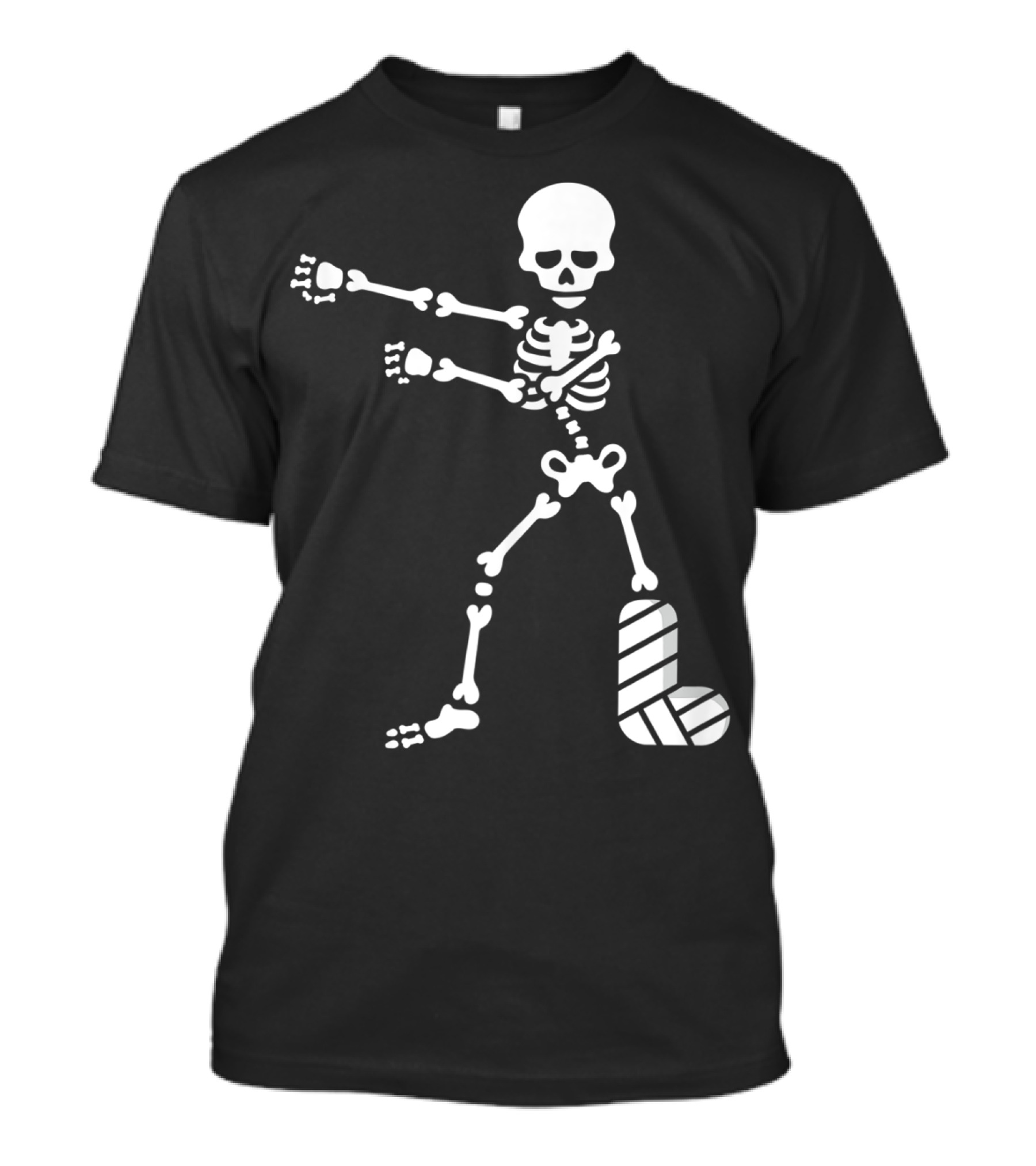 The Floss Dance Skeleton With Broken Leg Plaster Cast T-Shirt