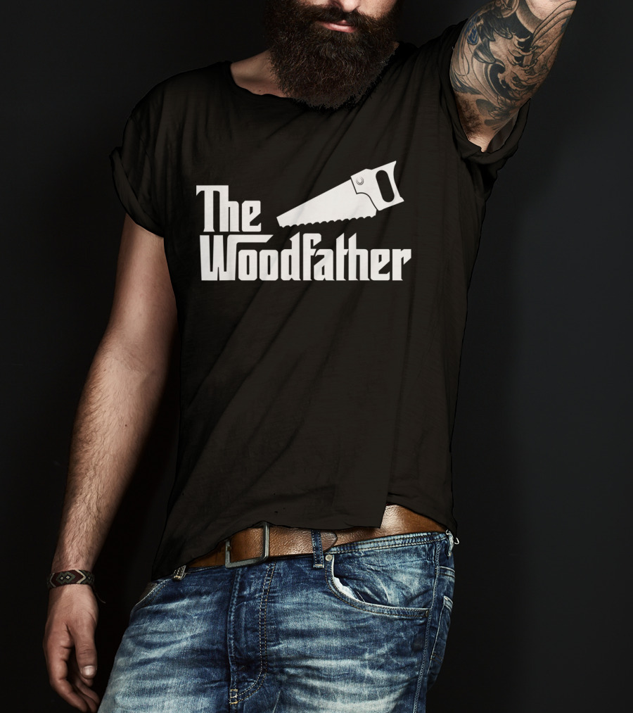 The Woodfather Carpenter Dad Woodworking Saw T-Shirt