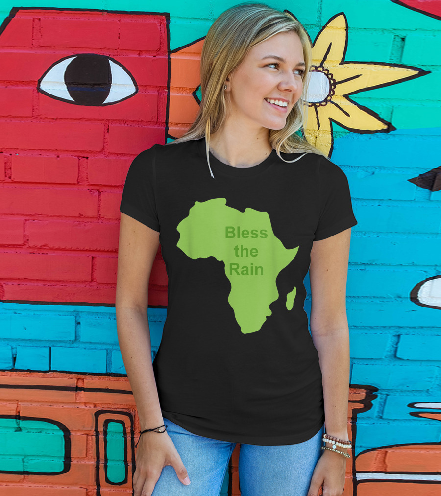 Toto Africa Bless The Rain Green Africa Shape T-Shirt