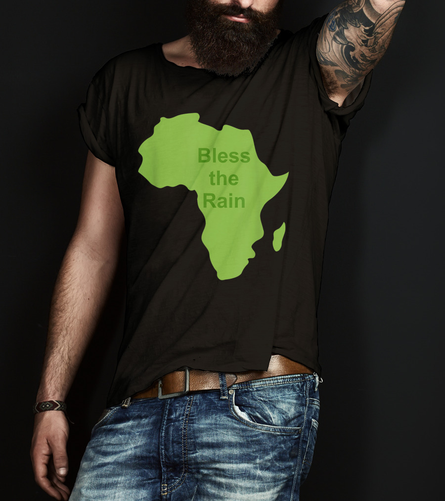Toto Africa Bless The Rain Green Africa Shape T-Shirt