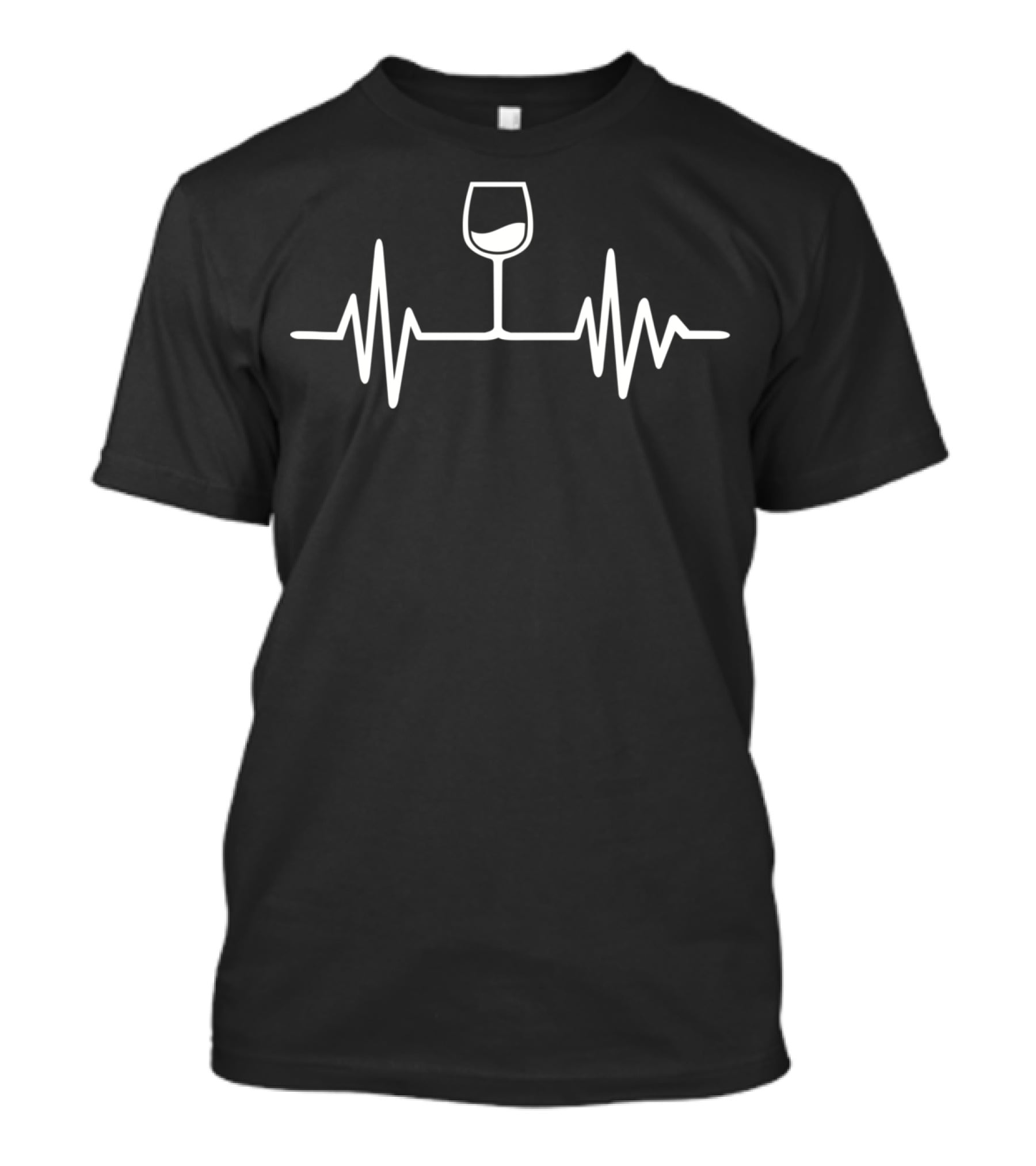 Wine Glass Heartbeat Frequency Line T-Shirt