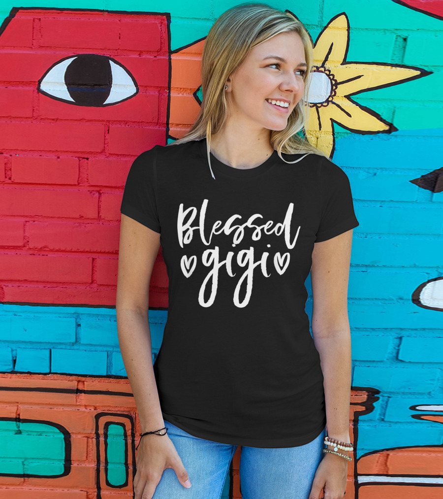 Blessed Gigi Grandparents Hearts Mother's Day T-Shirt