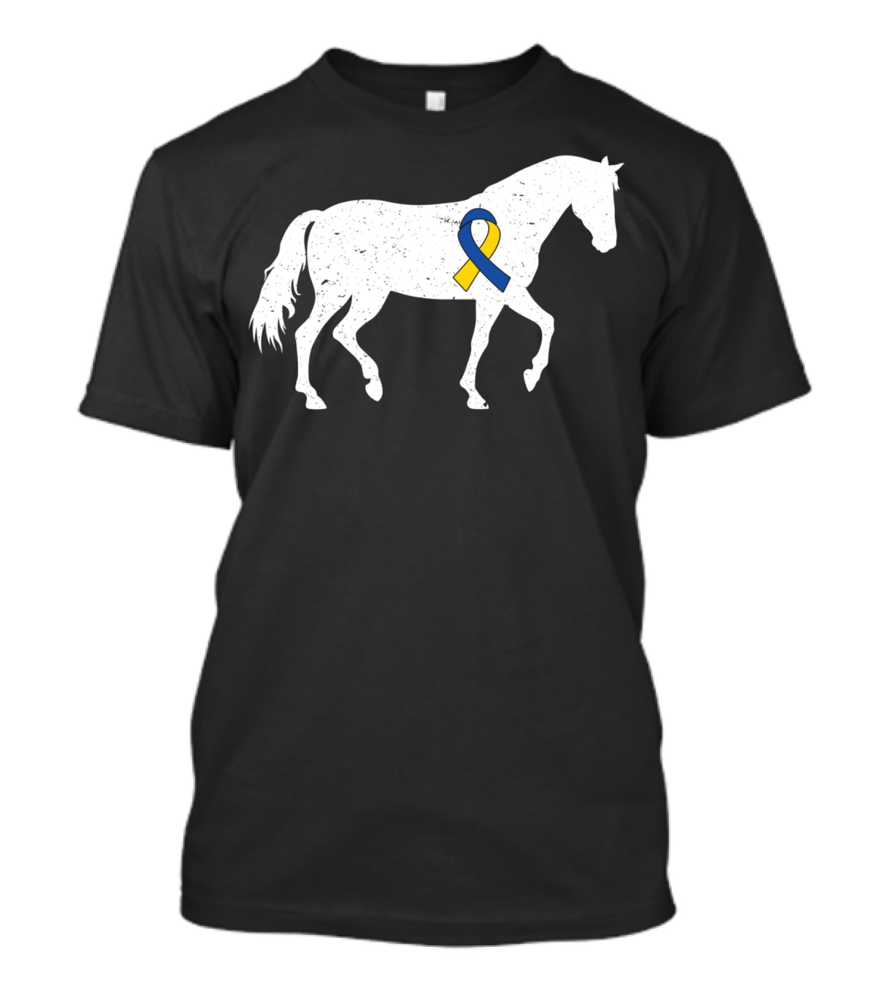 Horse Down Syndrome Awareness Blue Yellow T-Shirt