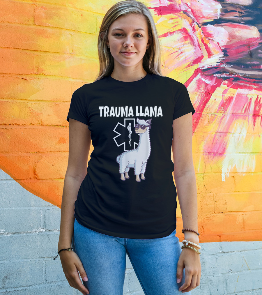 Trauma Llama EMS Medic Funny EMT T-Shirt
