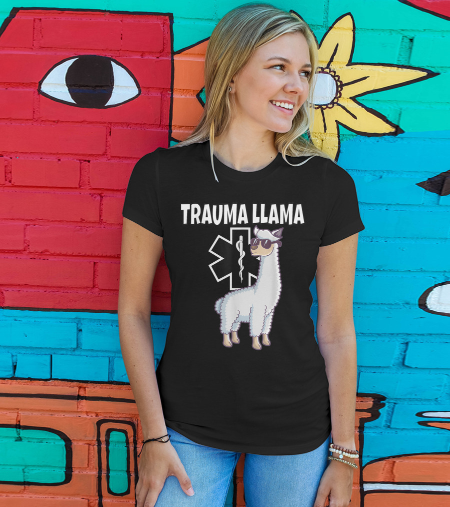 Trauma Llama EMS Medic Funny EMT T-Shirt