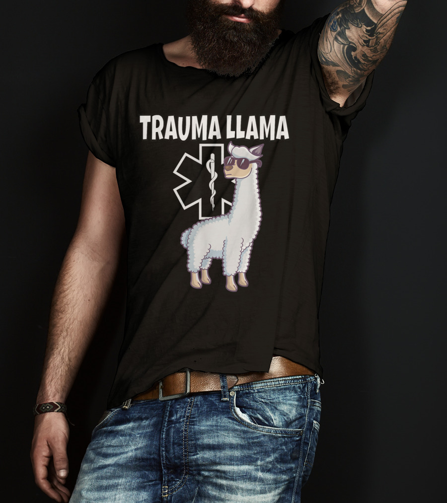 Trauma Llama EMS Medic Funny EMT T-Shirt