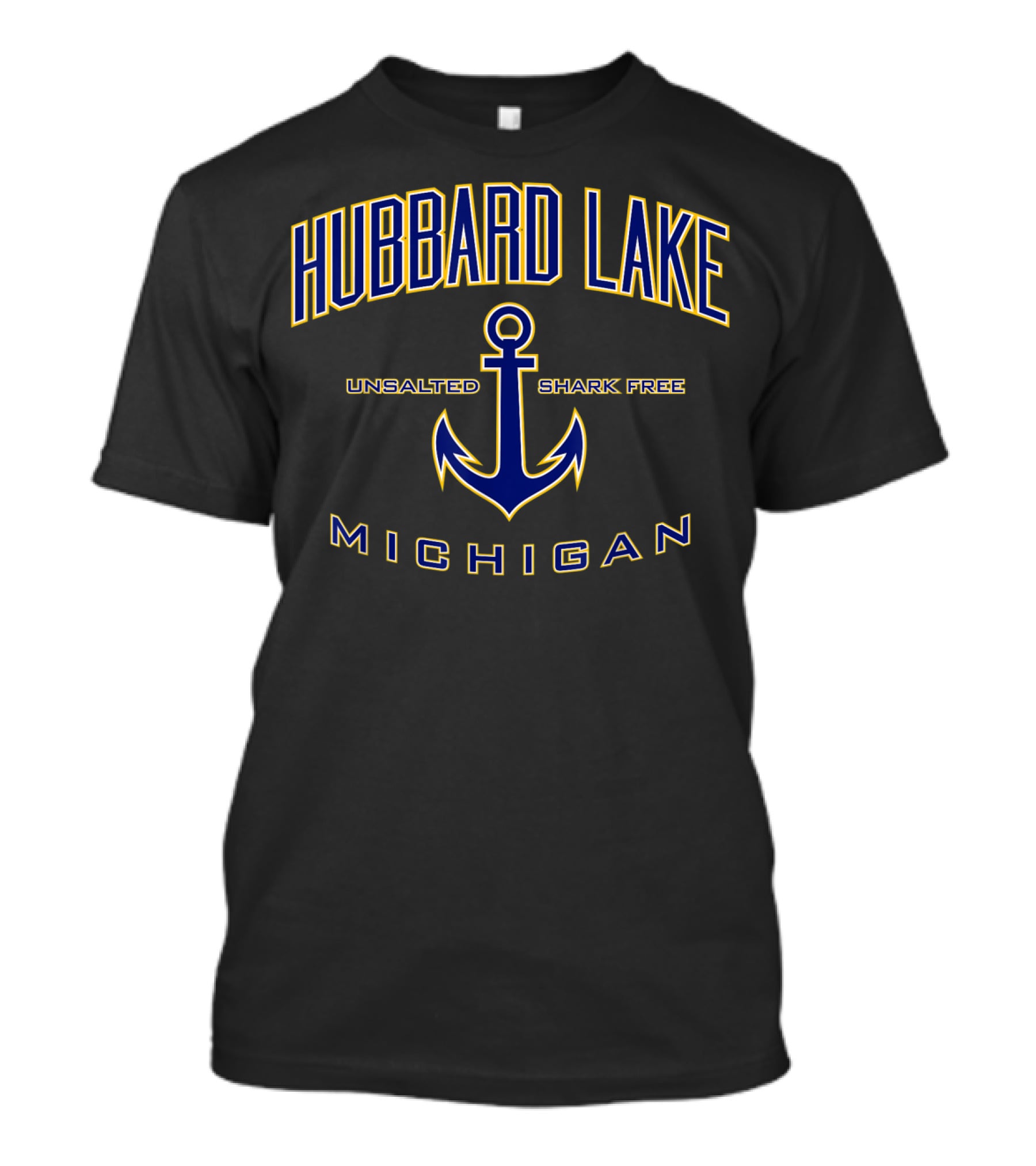 Hubbard Lake Michigan Unsalted Shark Free Anchor T-Shirt