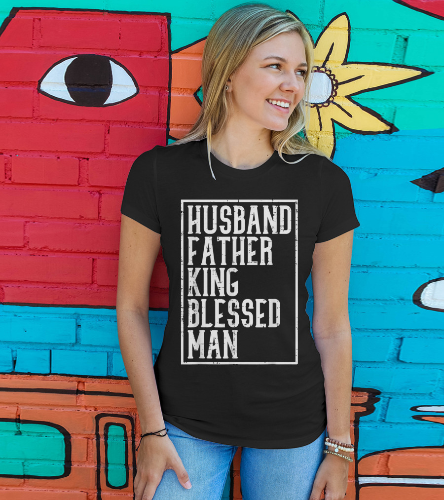 Husband Father King Blessed Man Black Pride T-Shirt
