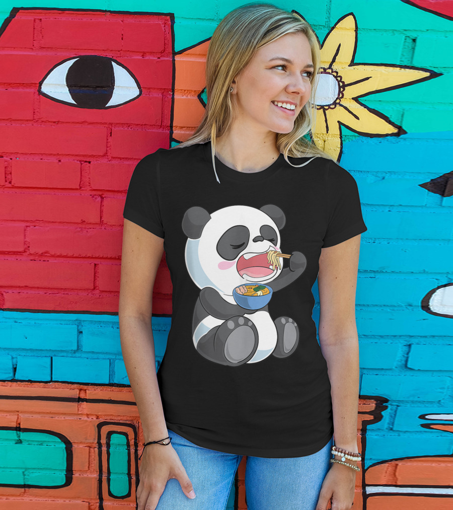Ramen Eating Panda Bear With Japanese Noodles T-Shirt