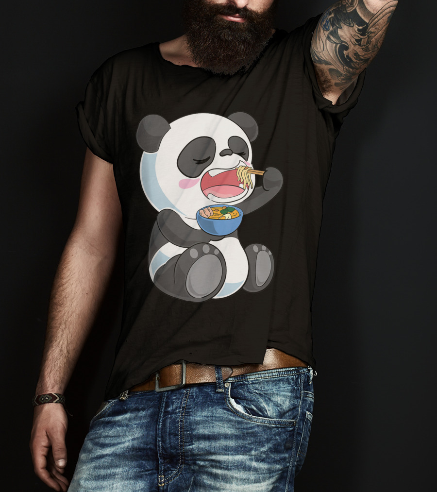 Ramen Eating Panda Bear With Japanese Noodles T-Shirt
