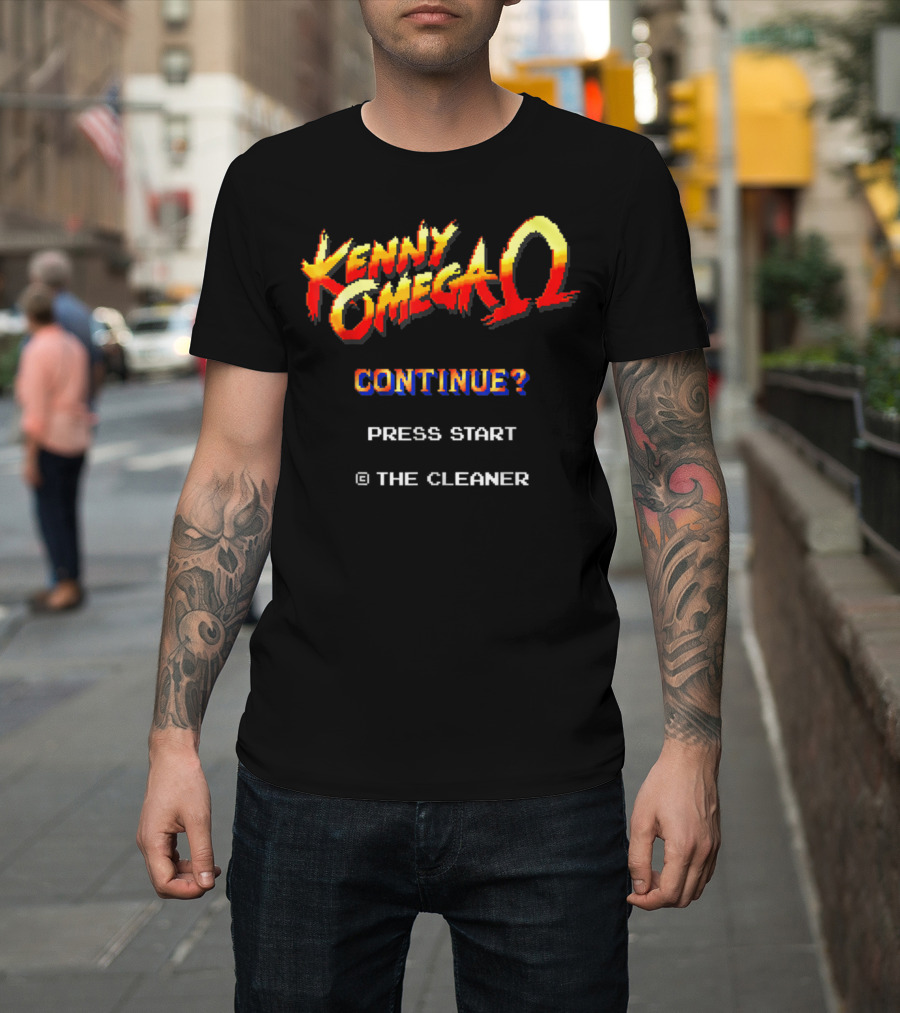 Kenny Omega Continue? Press Start The Cleaner 8 Bit Game T-Shirt