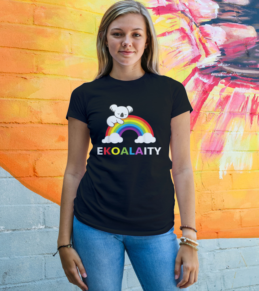EKOALAITY Koala Rainbow Flag Gay Pride T-Shirt