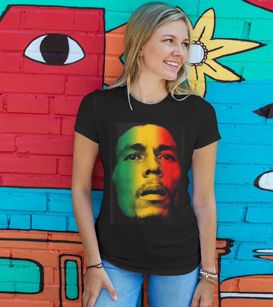 Marley Rasta Face Bob Lover Reggae Colors T-Shirt