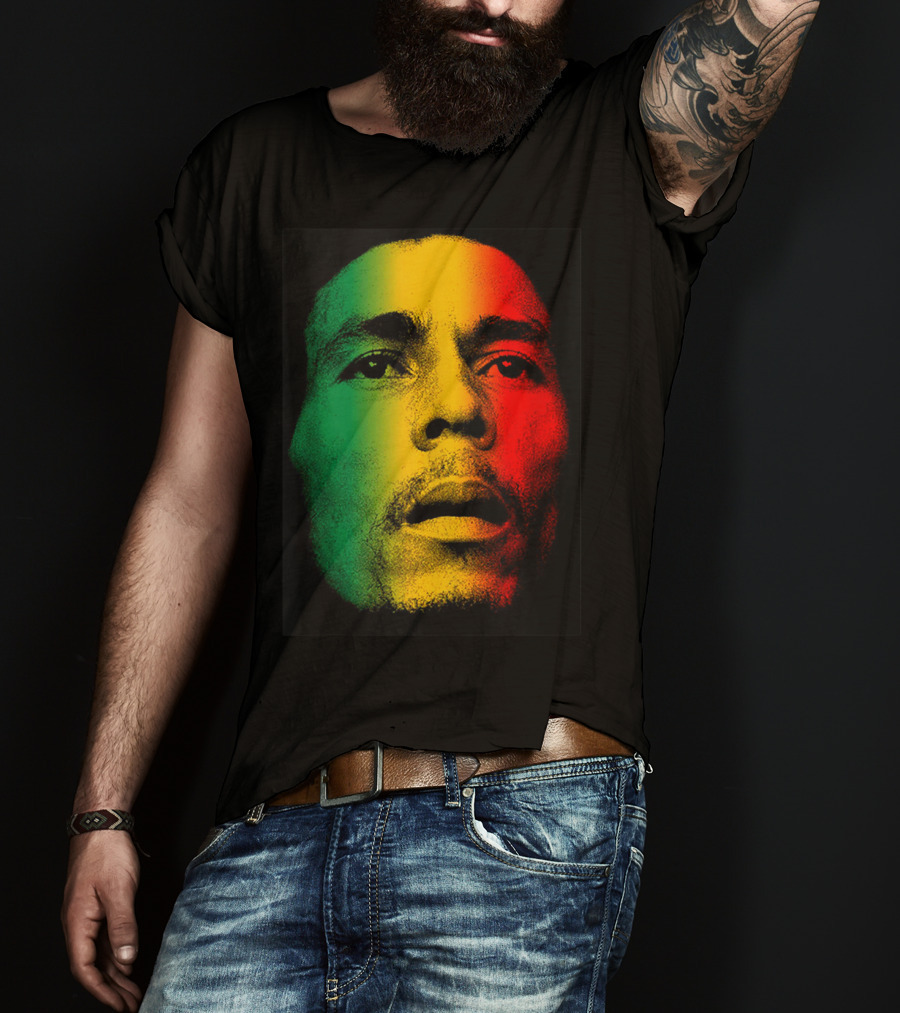 Marley Rasta Face Bob Lover Reggae Colors T-Shirt