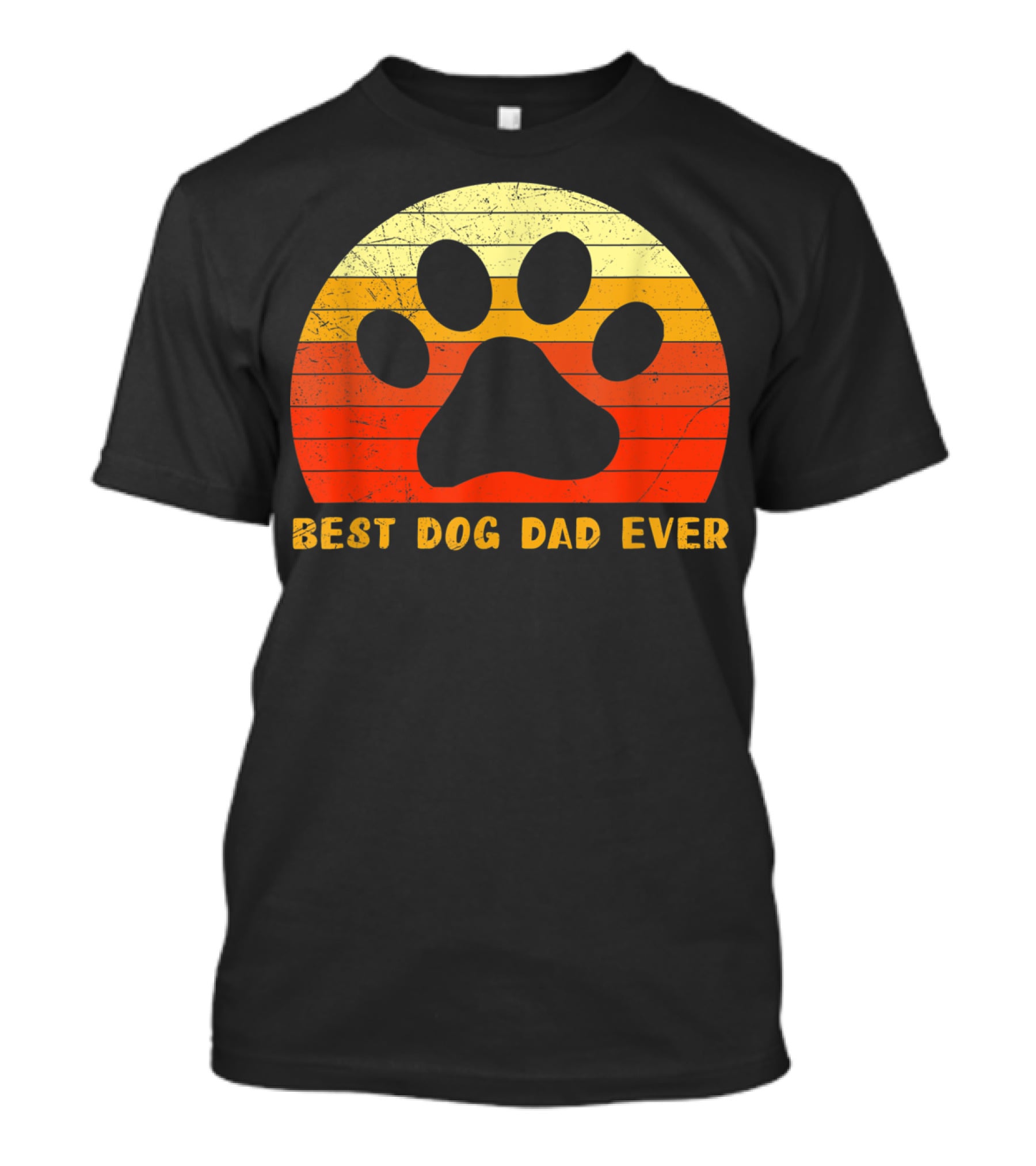 Best Dog Dad Ever Father's Day Retro Paw Prints T-Shirt