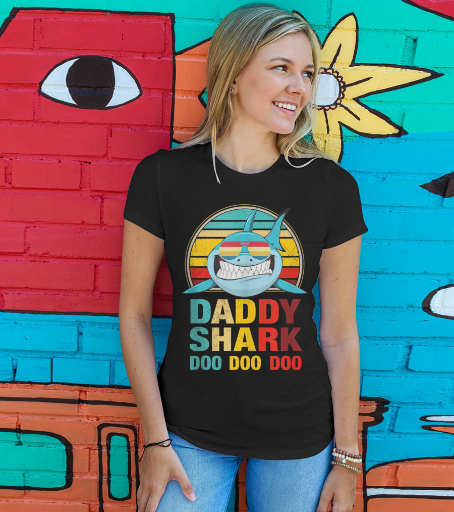 Daddy Shark Doo Doo Doo Mens Vintage T-Shirt