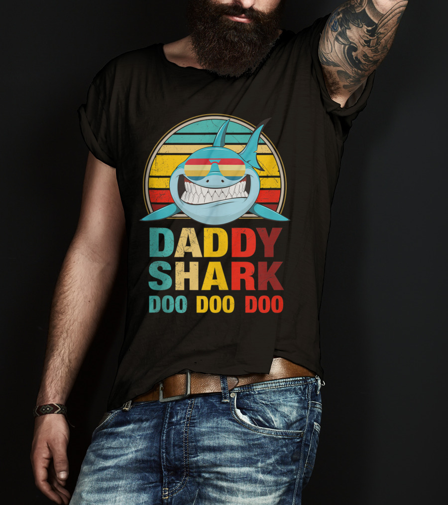 Daddy Shark Doo Doo Doo Mens Vintage T-Shirt