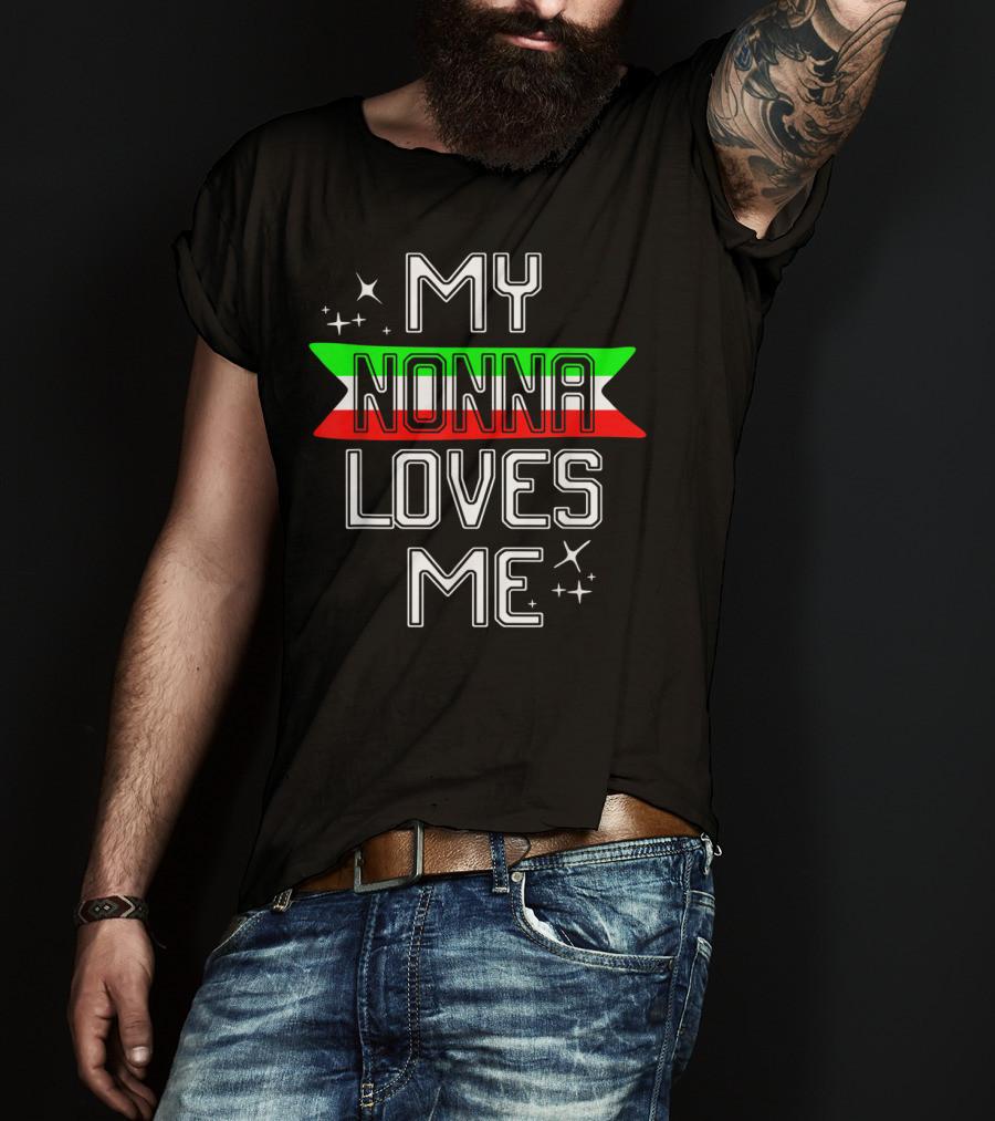 My Nonna Loves Me Italian Flag T-Shirt