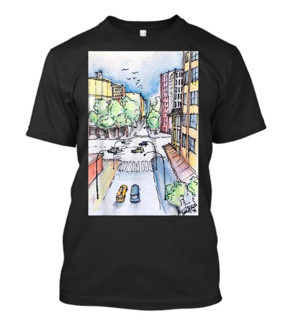 New York City Urban Street View From The Highline With Cars And Buildings T-Shirt