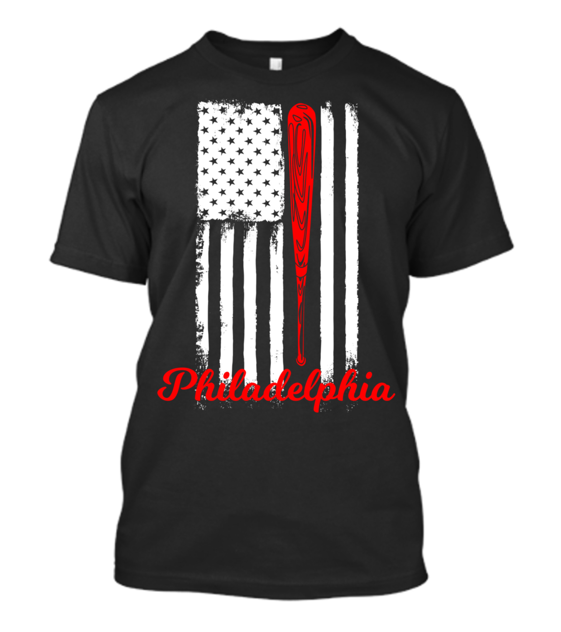 Philadelphia Baseball Flag American Bat T-Shirt