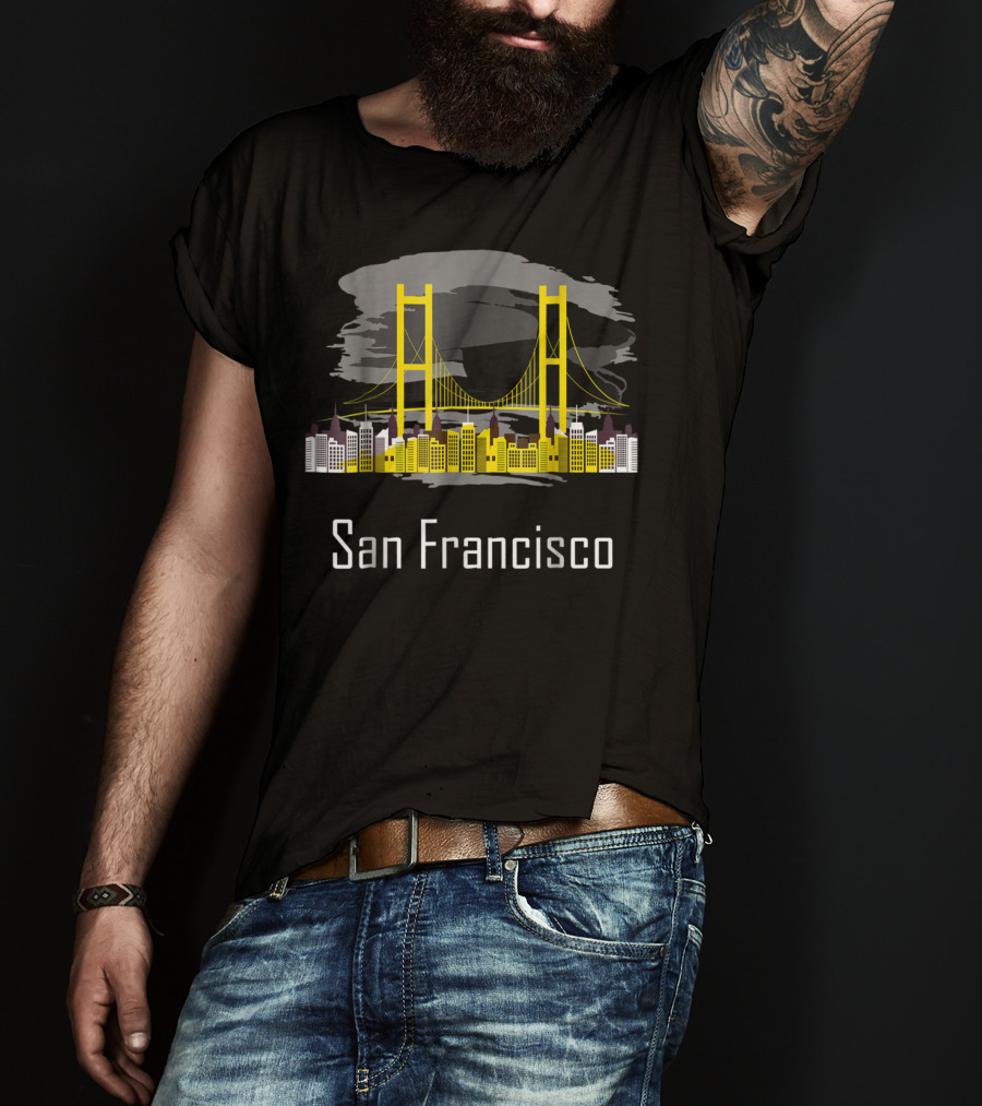 San Francisco Golden Gate Bridge California Skyline T-Shirt