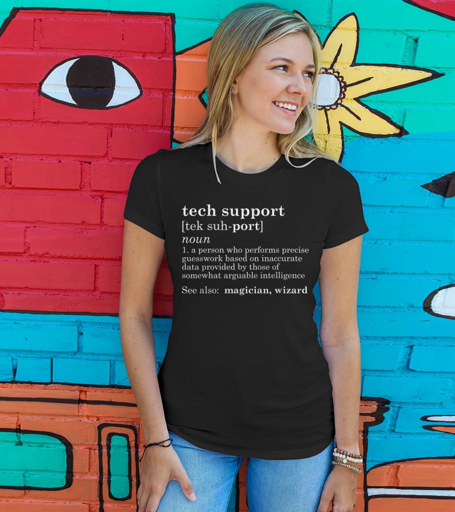 Tech Support Definition Precise Guesswork See Also Magician Wizard T-Shirt