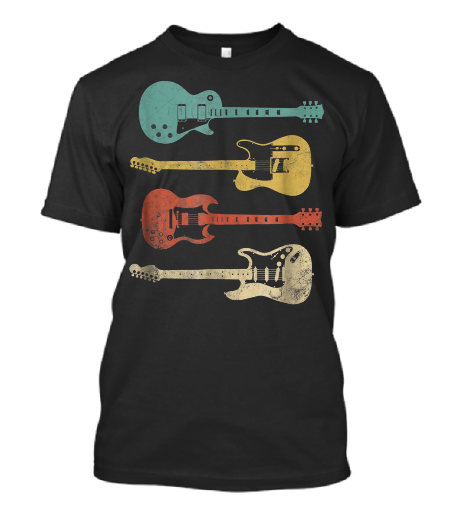 Vintage Classic Colorful Electric Guitars Collection T-Shirt