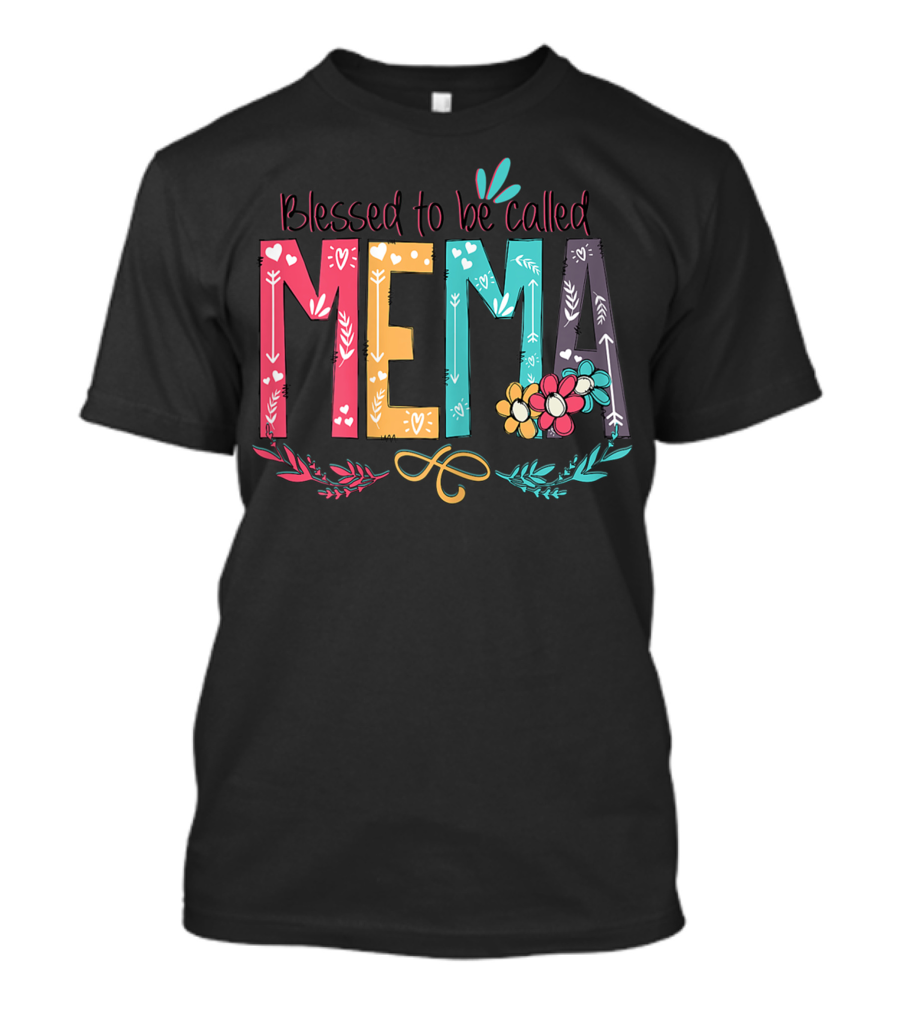 Blessed To Be Called MeMa Floral Colorful T-Shirt